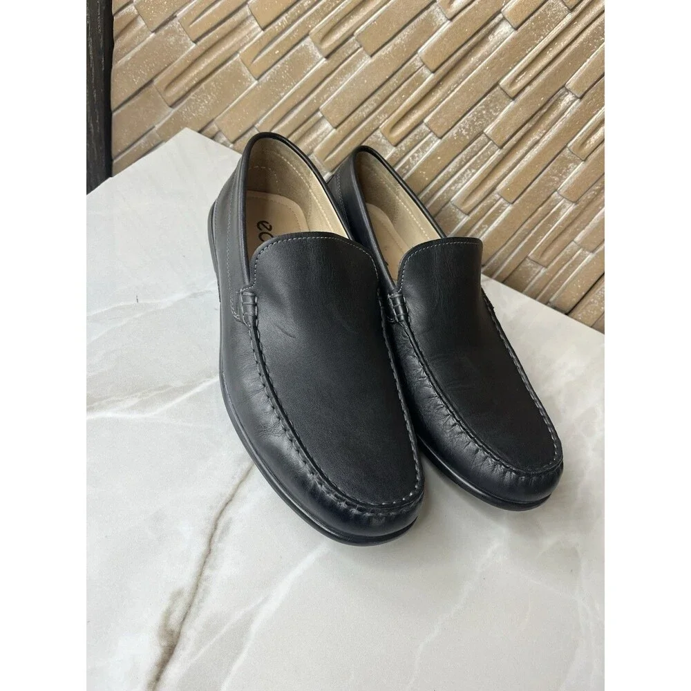 ECCO Classic Moc 2.0 Men Sz 43  Us 9 9.5 Leather Moccasin Slip On Loafers Shoes